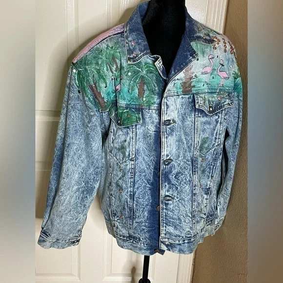 Vintage Distressed Studded Hollywood / Pink Cadillac Jean Jacket​​​​​​​​​​​​​​​​ - Picture 5 of 13